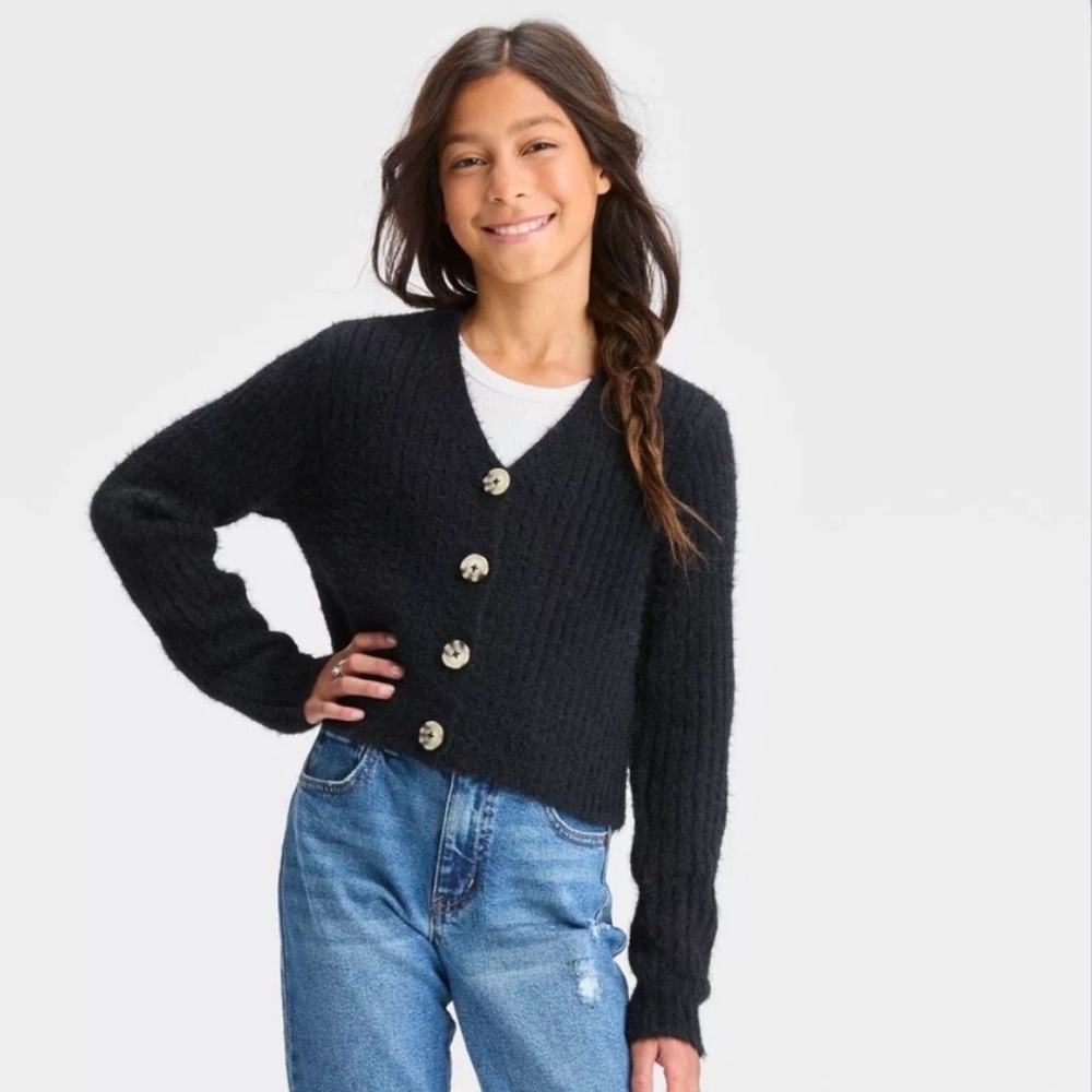 Art Class Girl's Cropped Fuzzy Sweater